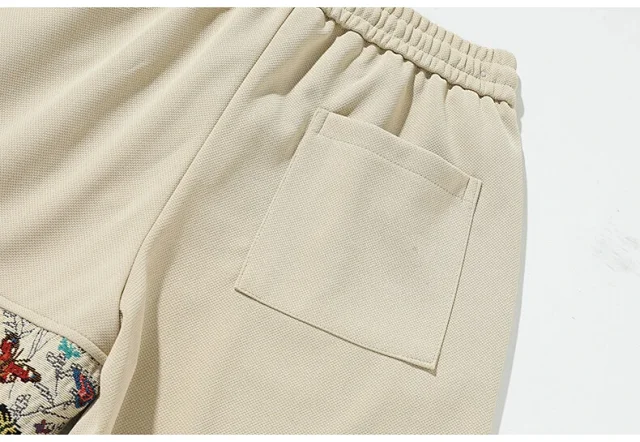 Men's Chinese Style Embroidery Sports Shorts Detail