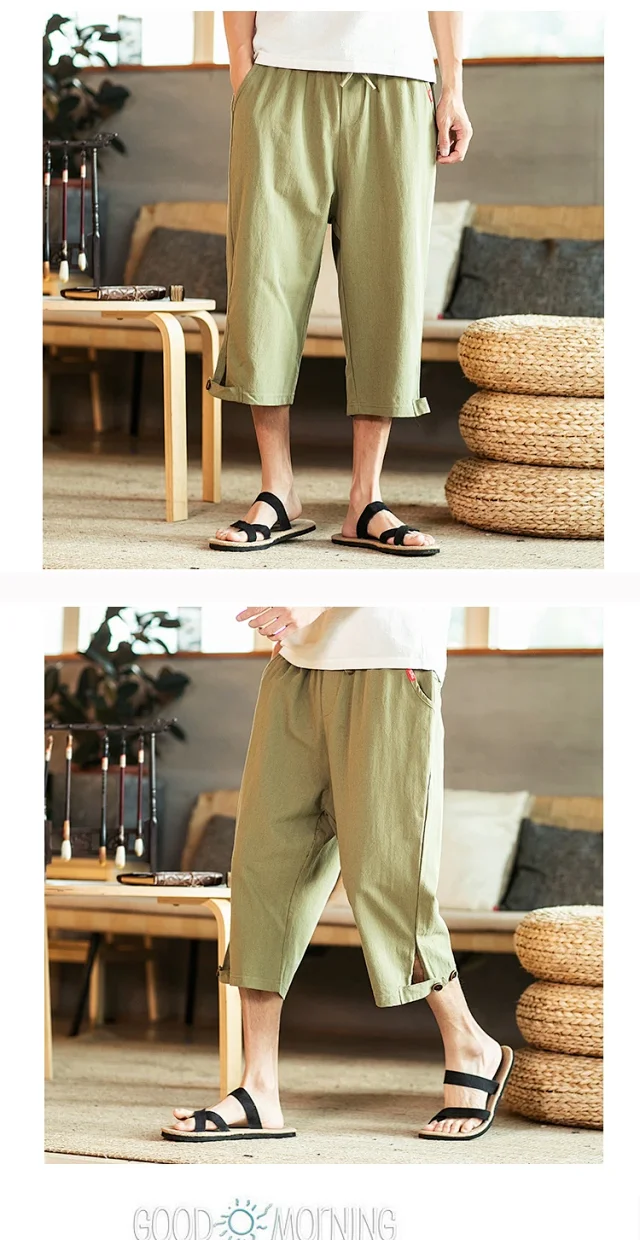 Men's Summer Linen Shorts Detail