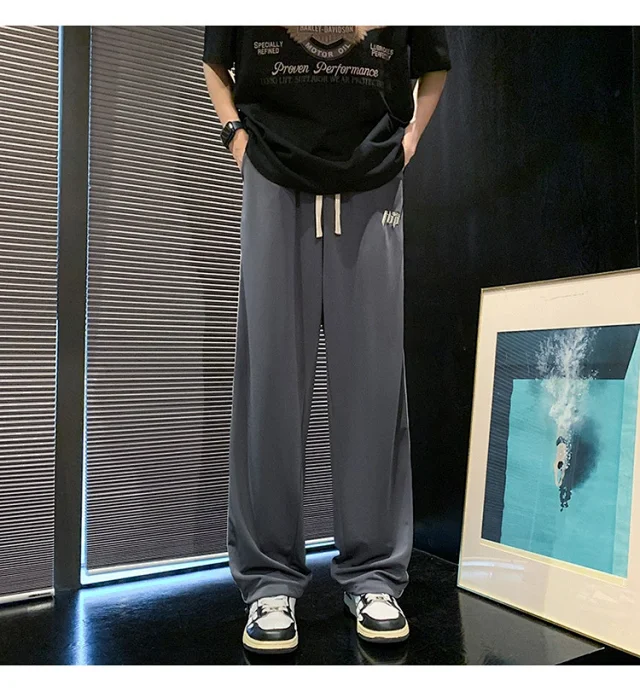 Men's Summer Loose Straight Leg Pants Detail