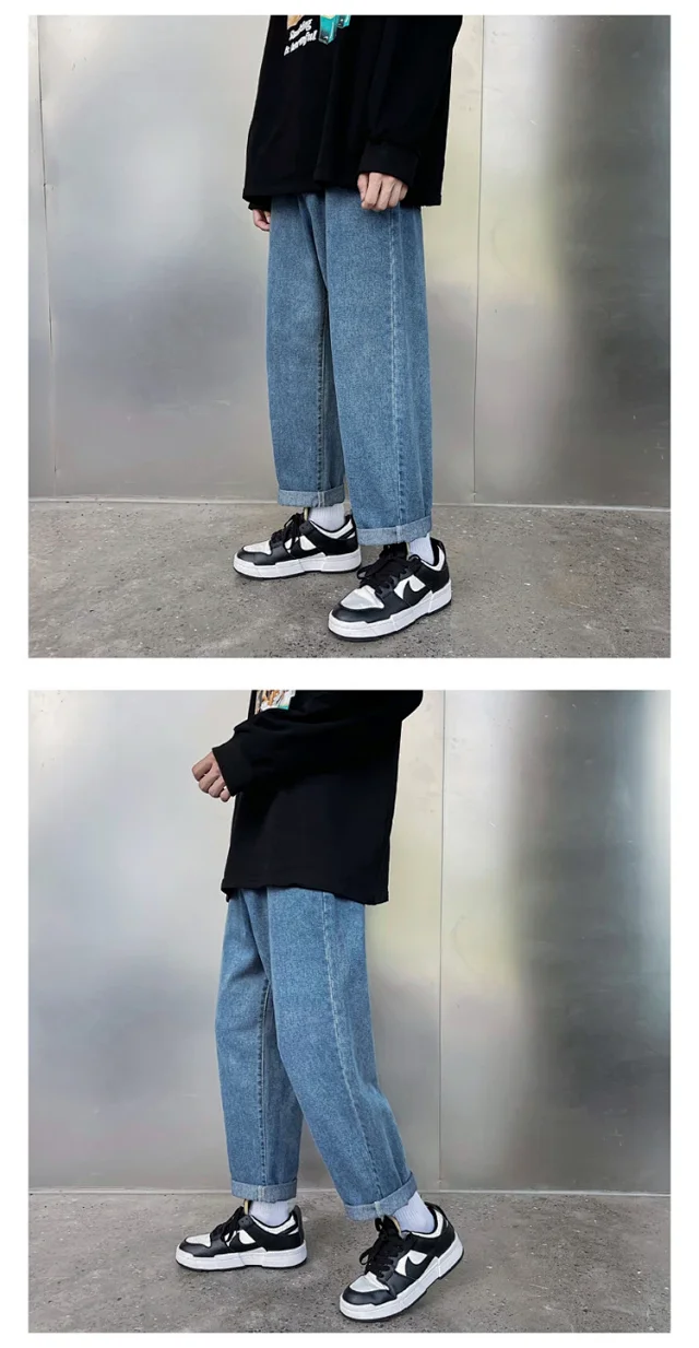 Men's Retro Wide-Leg Jeans Detail
