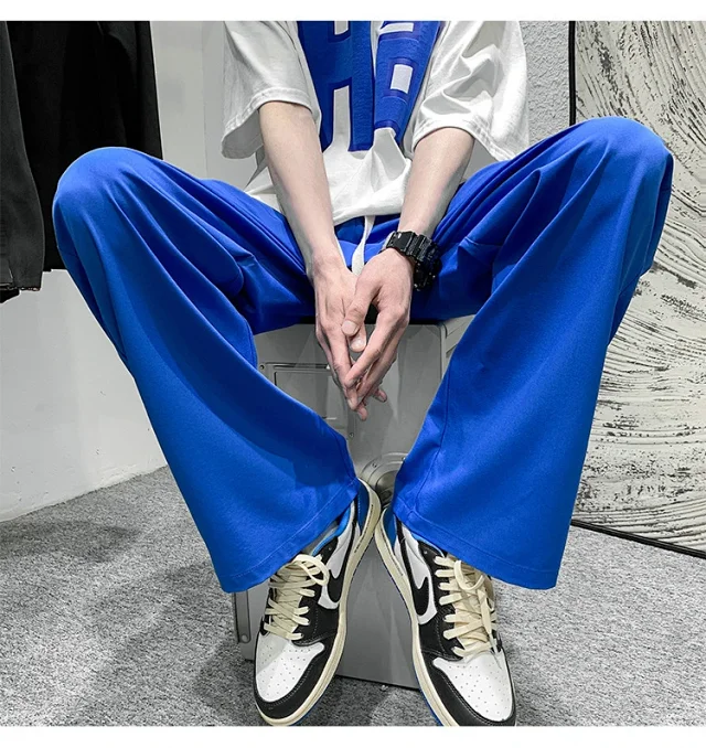 Men's Summer Ice Silk Casual Pants (Plus Size, Drawstring, Loose, High Street Style) Detail