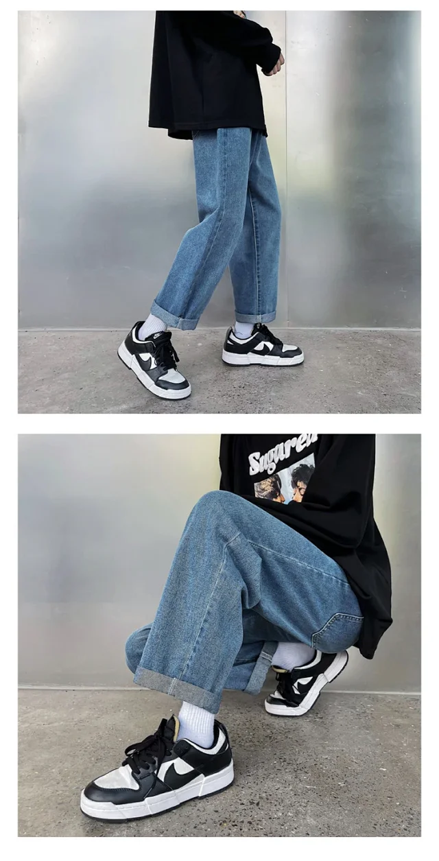 Men's Retro Wide-Leg Jeans Detail