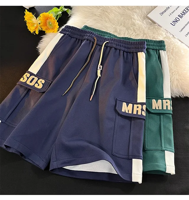 Men's Summer Retro Stripe Basketball Shorts Detail