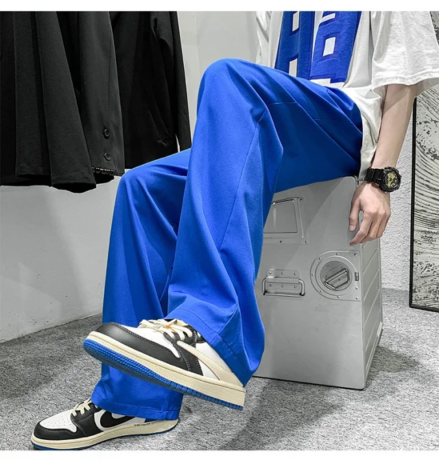Men's Summer Ice Silk Casual Pants (Plus Size, Drawstring, Loose, High Street Style) Detail