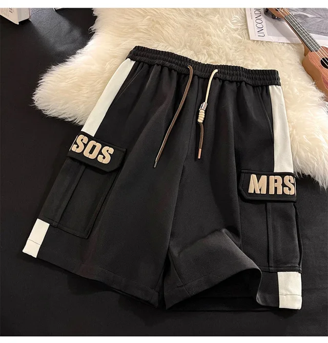 Men's Summer Retro Stripe Basketball Shorts Detail