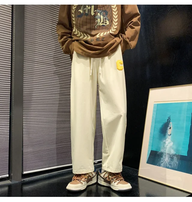 Men's Vintage Loose Wide-Leg Pants Detail