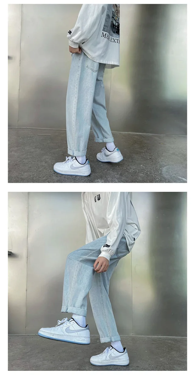 Men's Retro Wide-Leg Jeans Detail