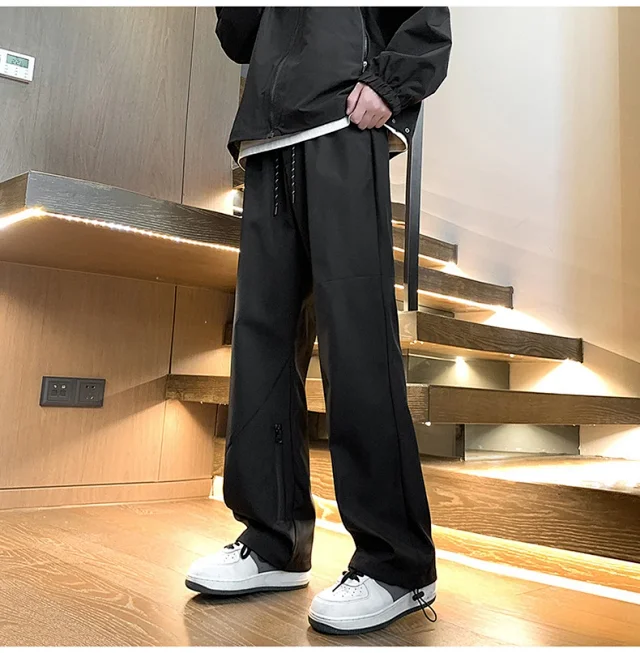 Men's Spring Hiphop Straight Cargo Pants Detail