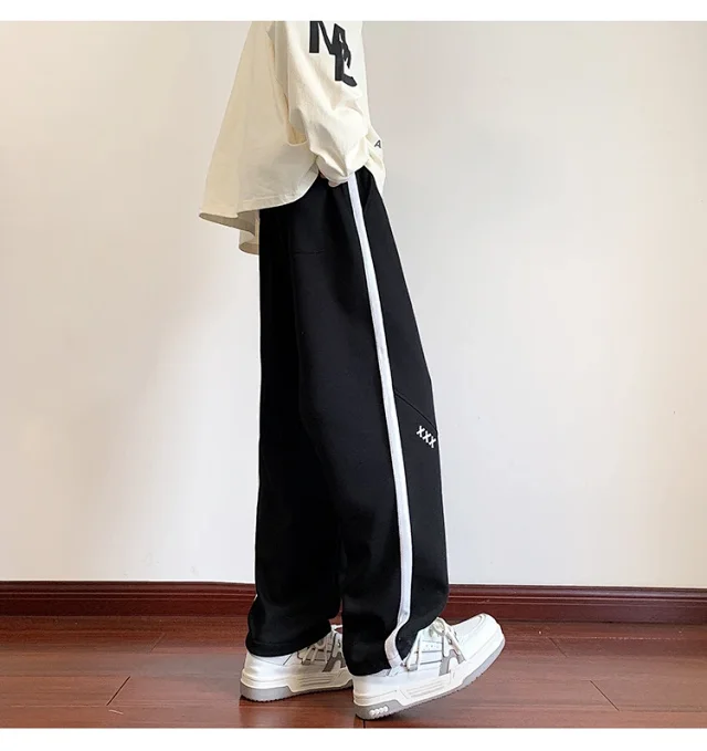 Men's Oversized Japanese Striped Sweatpants Detail