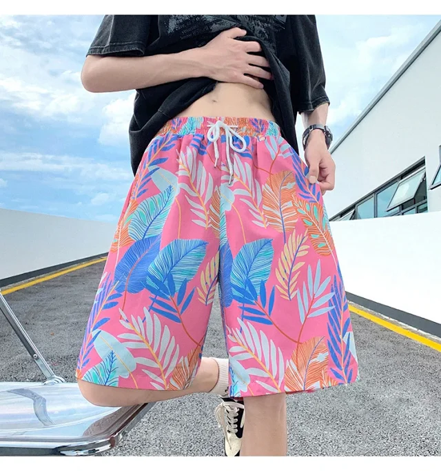 Men's Summer Thin Ice Silk Quick-dry Beach Pants Detail