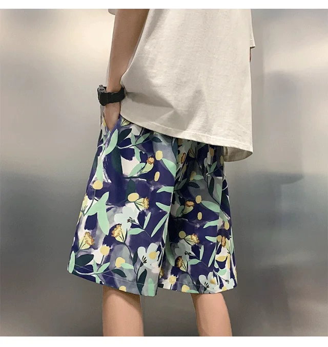 Men's Summer Thin Quick-dry Trendy Floral Beach Shorts Detail