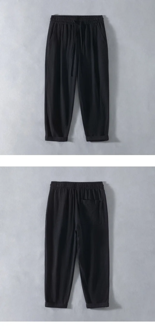 Men's Linen Loose Pants Detail