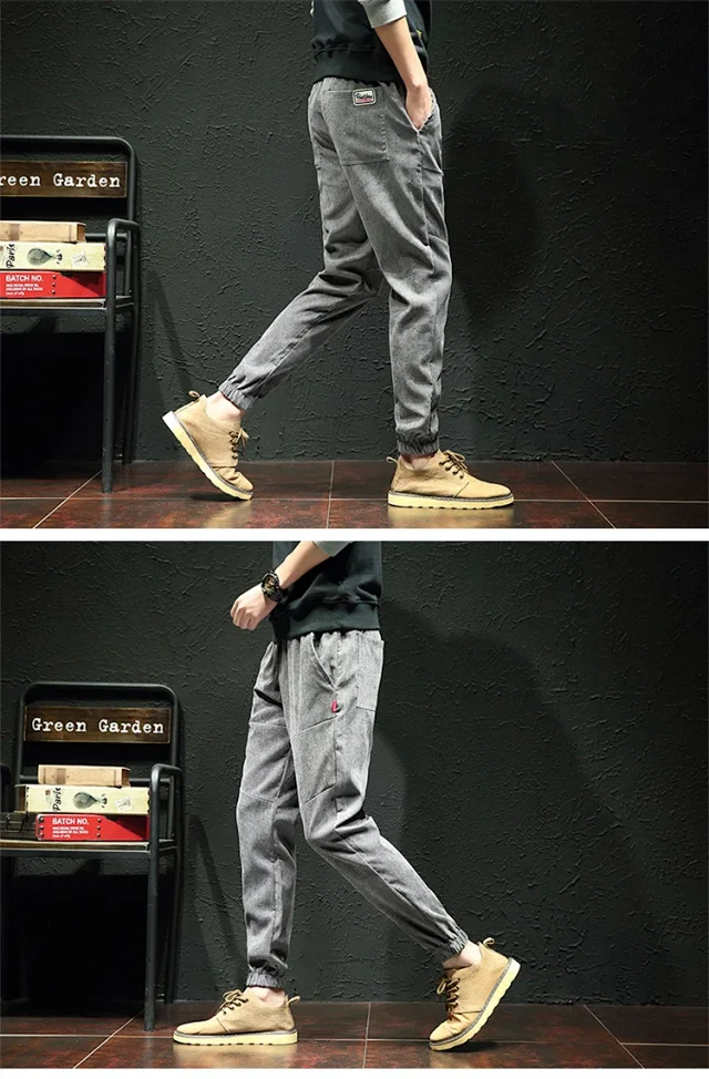 Men's Corduroy Joggers with Fleece Detail