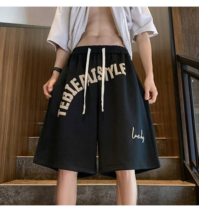 Men's Summer New Trendy Foam Print Loose Shorts Detail