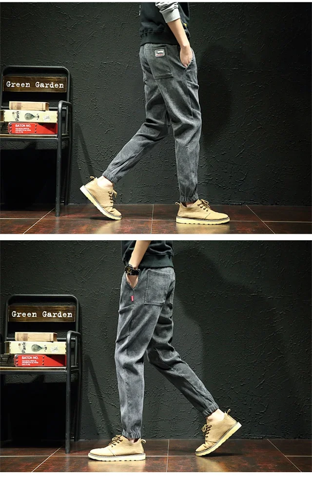 Men's Corduroy Joggers with Fleece Detail