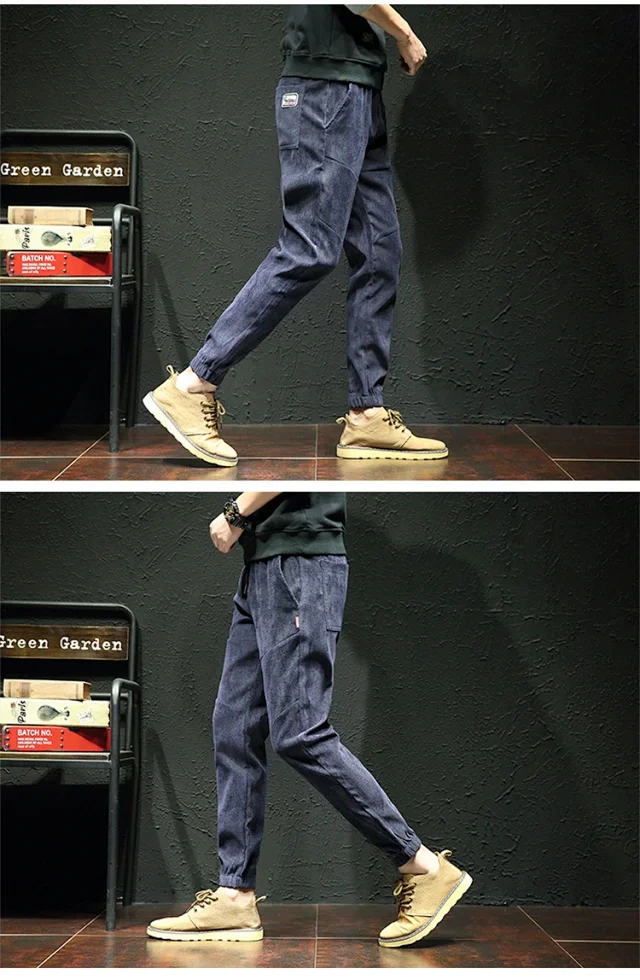Men's Corduroy Joggers with Fleece Detail