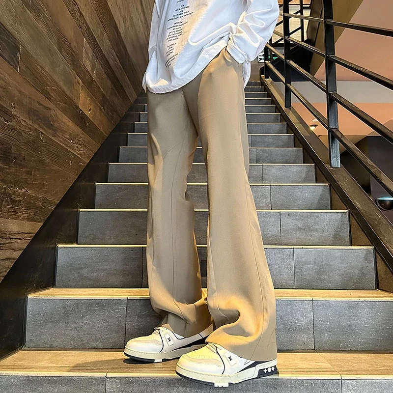 Khaki Men's Spring Euro - American Vibe Micro - Flare Pants