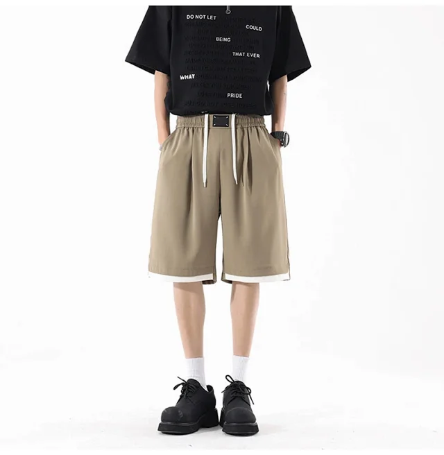 Men's Summer Cotton Loose Cargo Shorts Detail