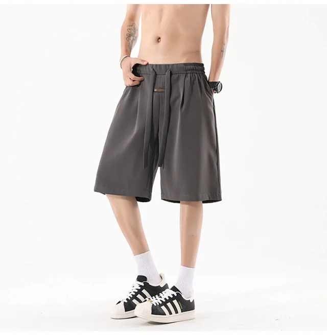 Men's Summer Printed Ice Silk Beach Shorts Detail