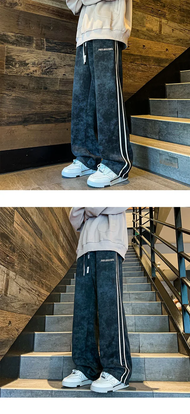 Autumn Men's Retro Tie - Dye Track Pants Detail