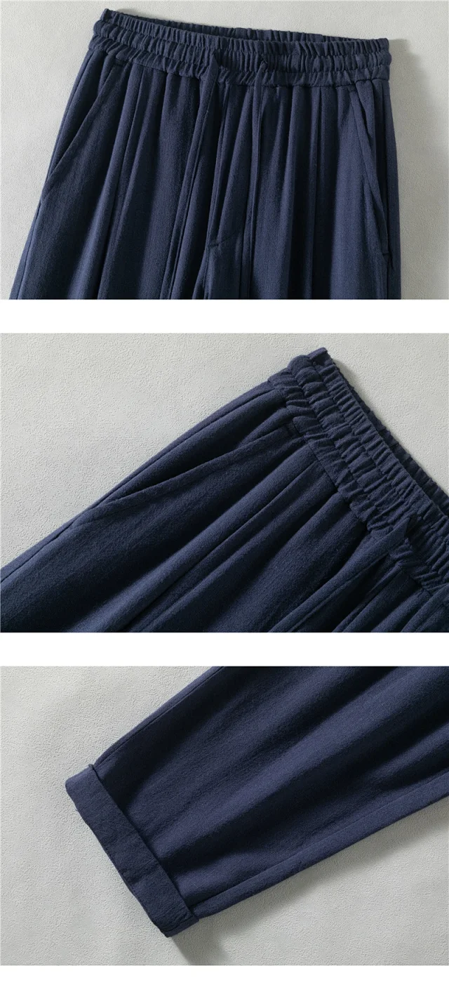 Men's Linen Loose Pants Detail