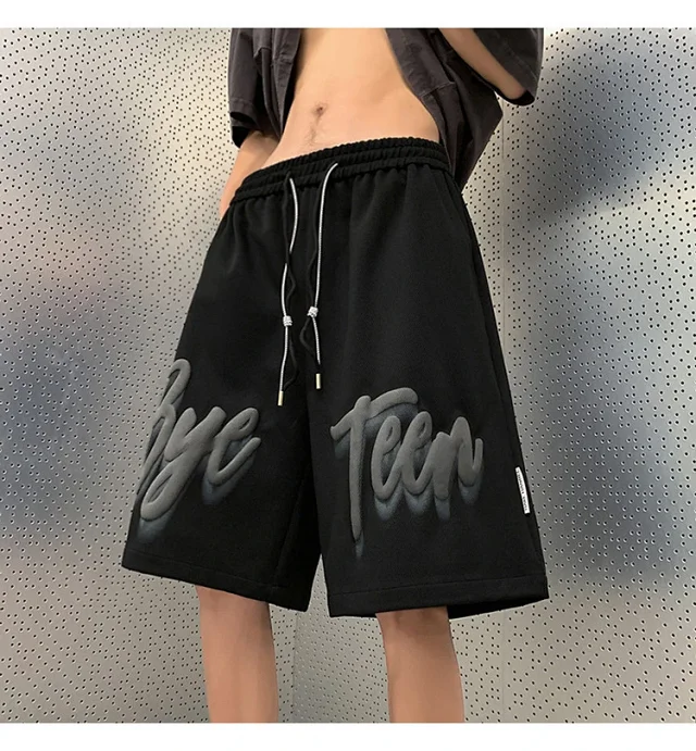 2025 Men's Foam Print American Shorts Detail