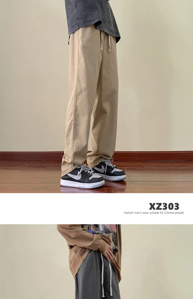 Men's Spring/Fall Cotton Straight Breathable Cargo Pants Detail