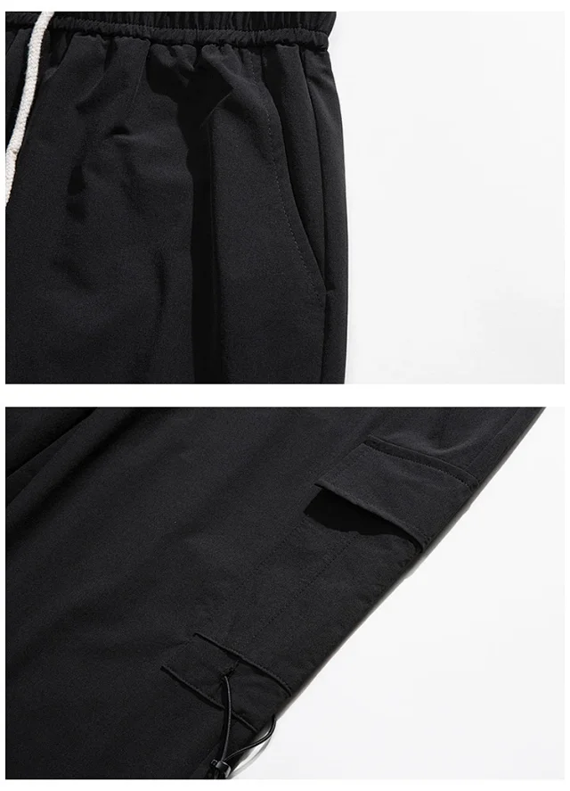 Men's Street Wide-Leg Cargo Pants Detail