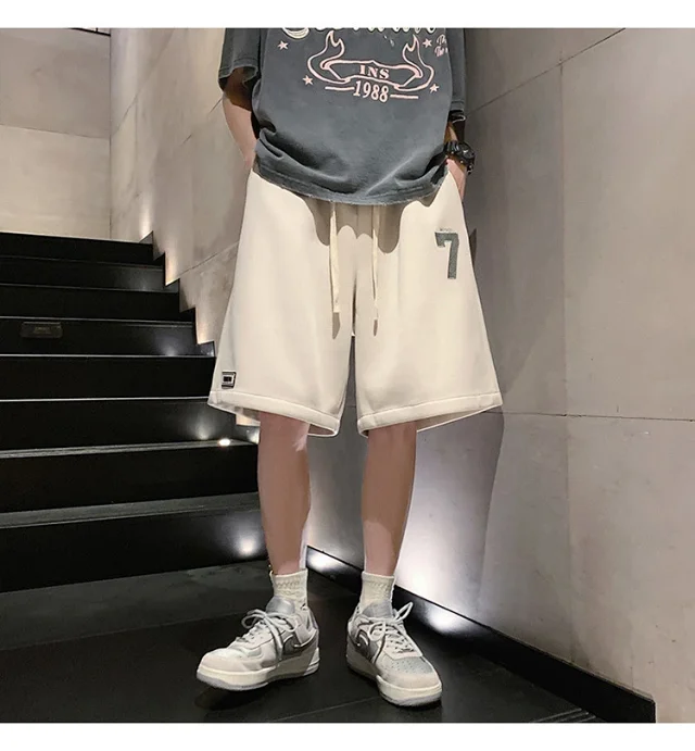 Embroidered American Shorts Men's Summer Detail