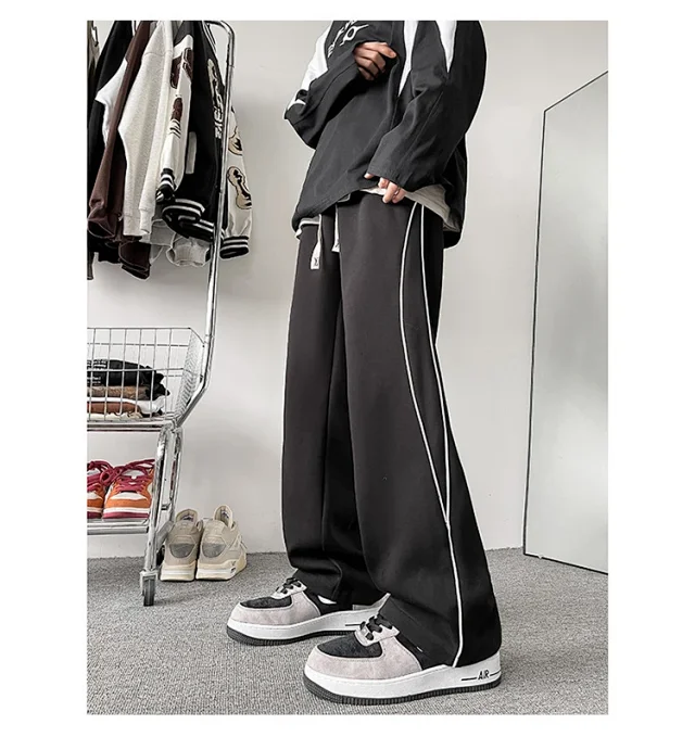 Japanese Oversize Men's Spring Wide-Leg Pants Detail