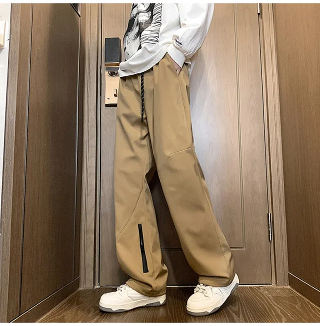 Men's Spring Hiphop Straight Cargo Pants Detail