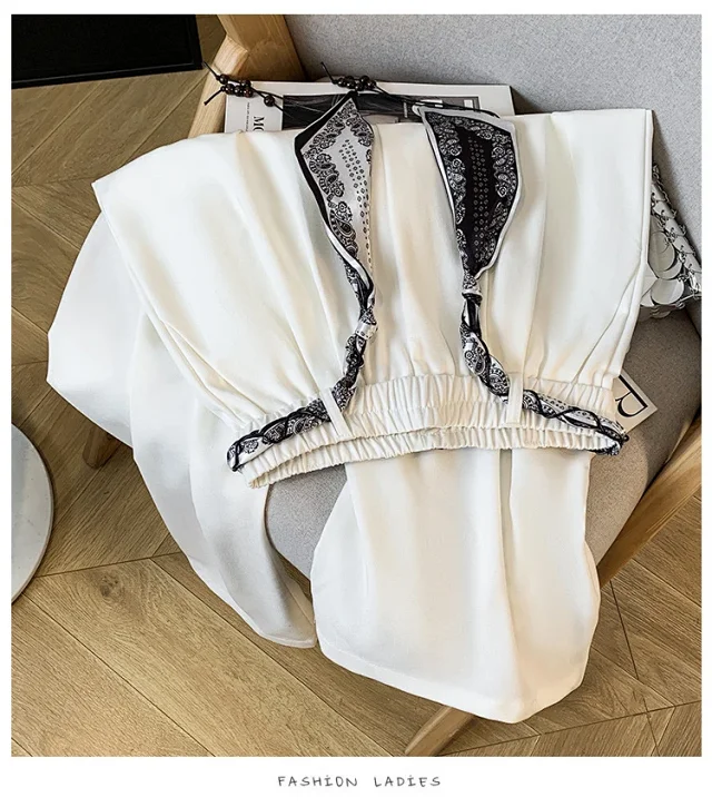 2025 Fall New Loose Scarf Belt Wide-leg Pants Detail