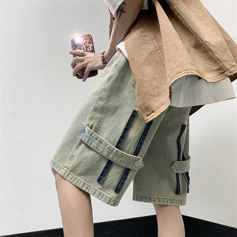 Men's Summer Loose Straight Denim Shorts