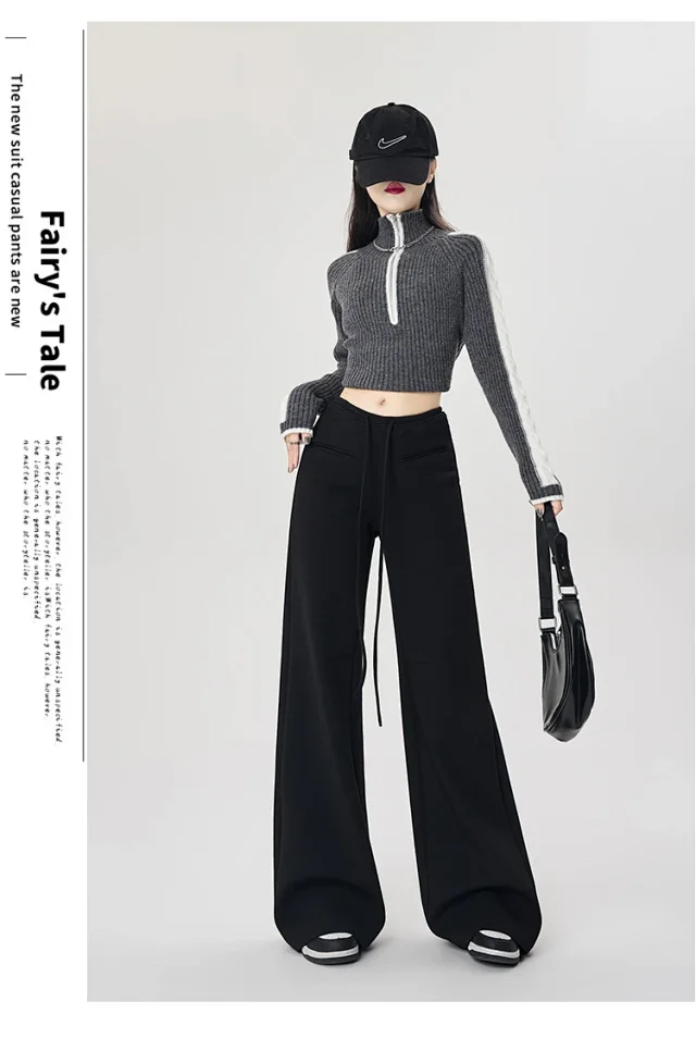 2025 Fall New American Hot Girl Wide-Leg Pants Detail