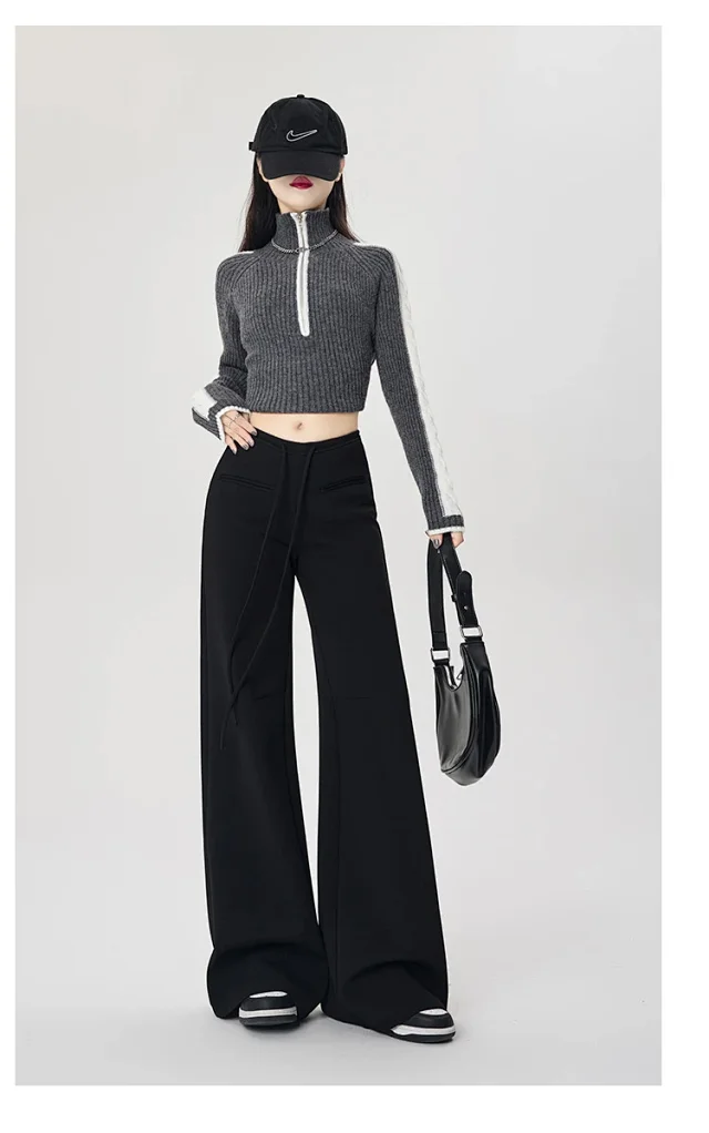 2025 Fall New American Hot Girl Wide-Leg Pants Detail