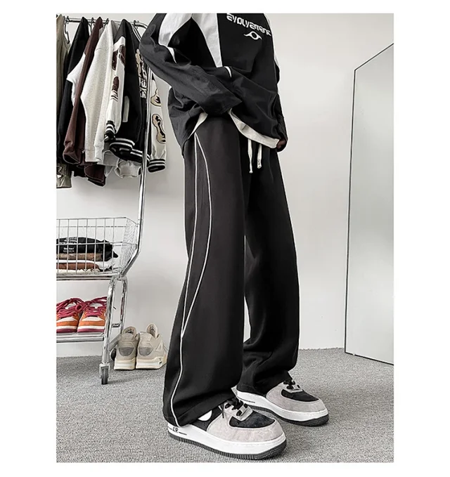 Japanese Oversize Men's Spring Wide-Leg Pants Detail