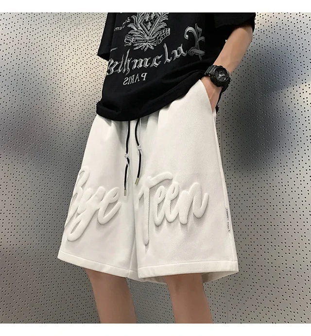 2025 Men's Foam Print American Shorts Detail