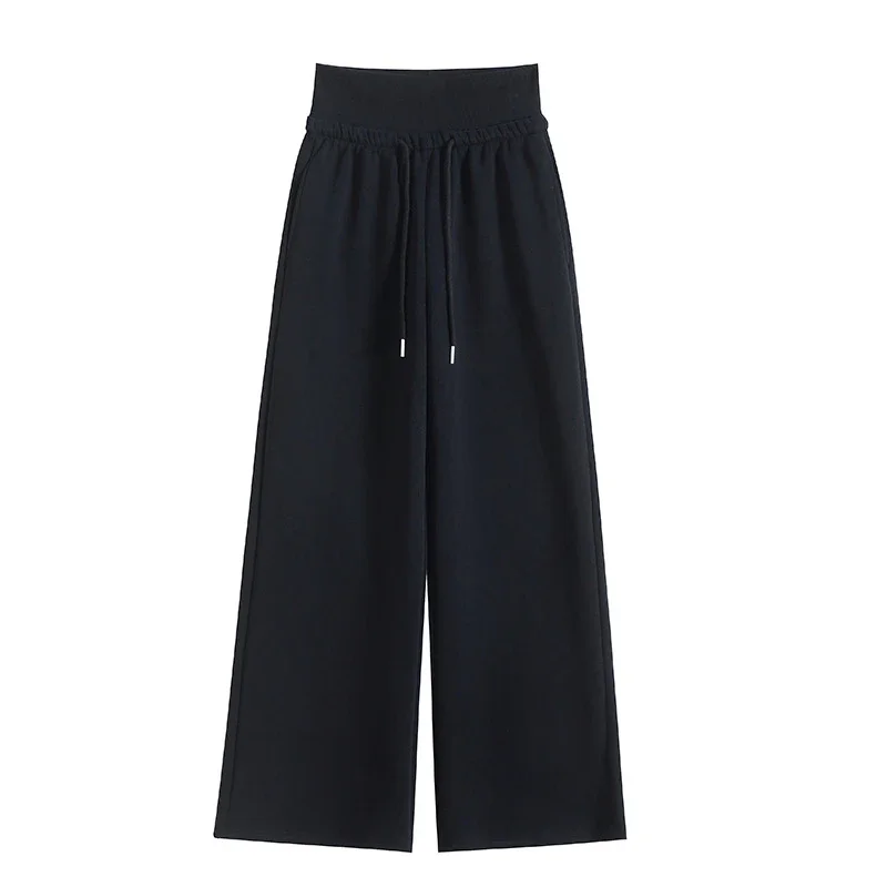 Autumn BF-style High-waist Drapey Wide-leg Sweatpants for Women
