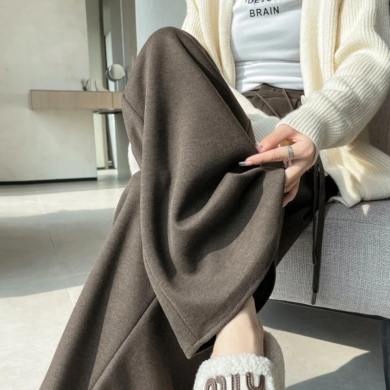 2025 Fall/Winter Women's Glutinous Rice Cashmere WideLeg Pants