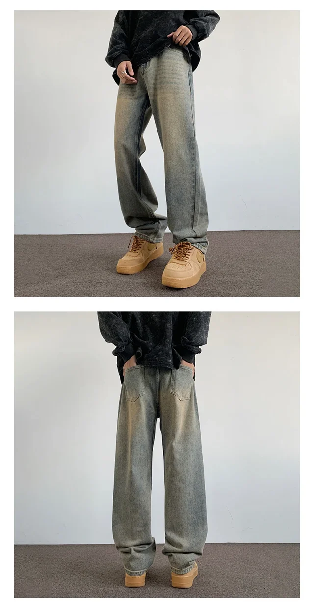 Hip Hop Retro Blue Denim Pants Detail