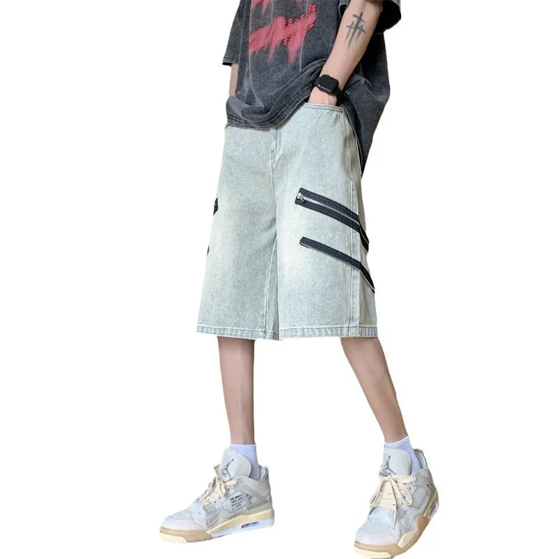 Stylish Streetwear Denim Shorts for Men
