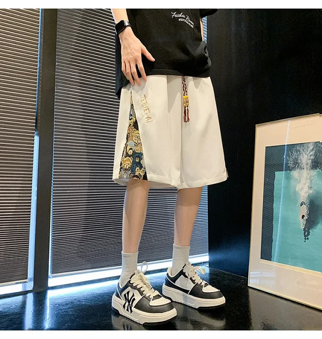 Men's 2025 Summer Embroidered Shorts with Cartoon Bear Detail