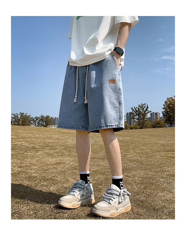 Men's Summer Breathable Cotton Denim Shorts Detail