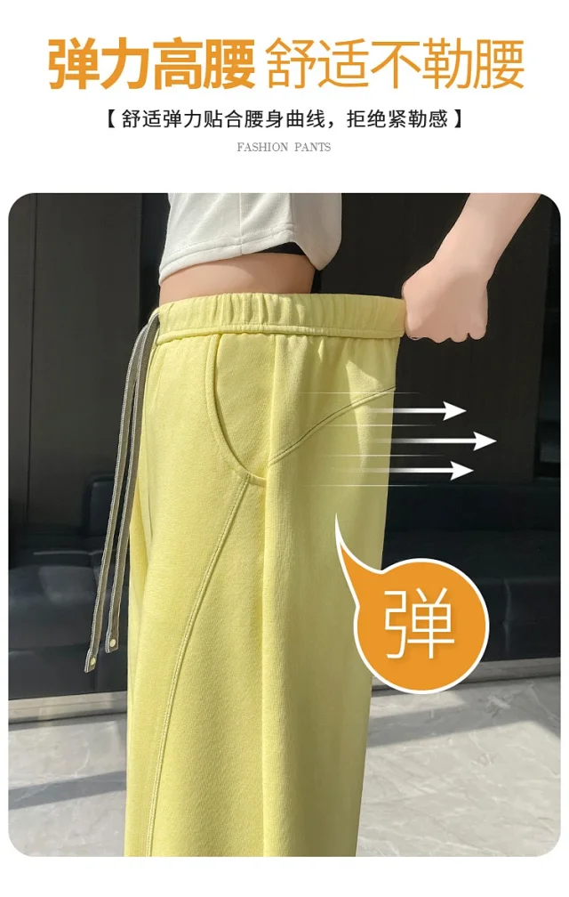 Korean-style Loose Straight Leg Pants 2025 Fall Detail