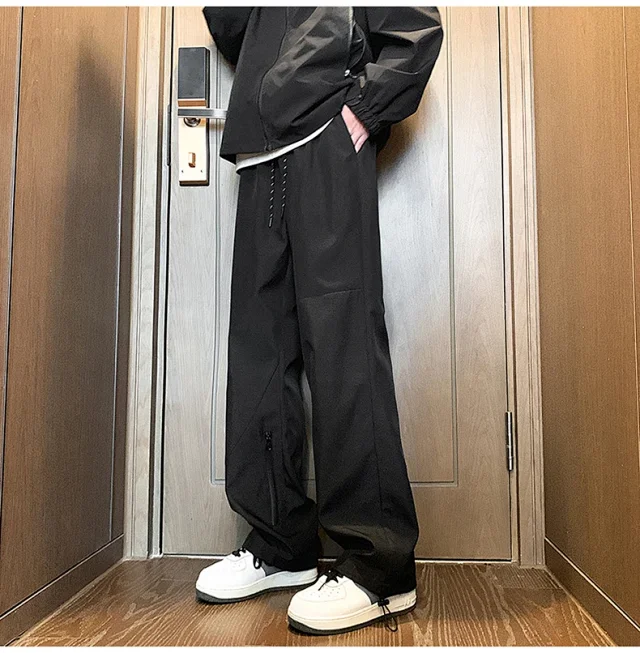 Men's Spring Hiphop Straight Cargo Pants Detail