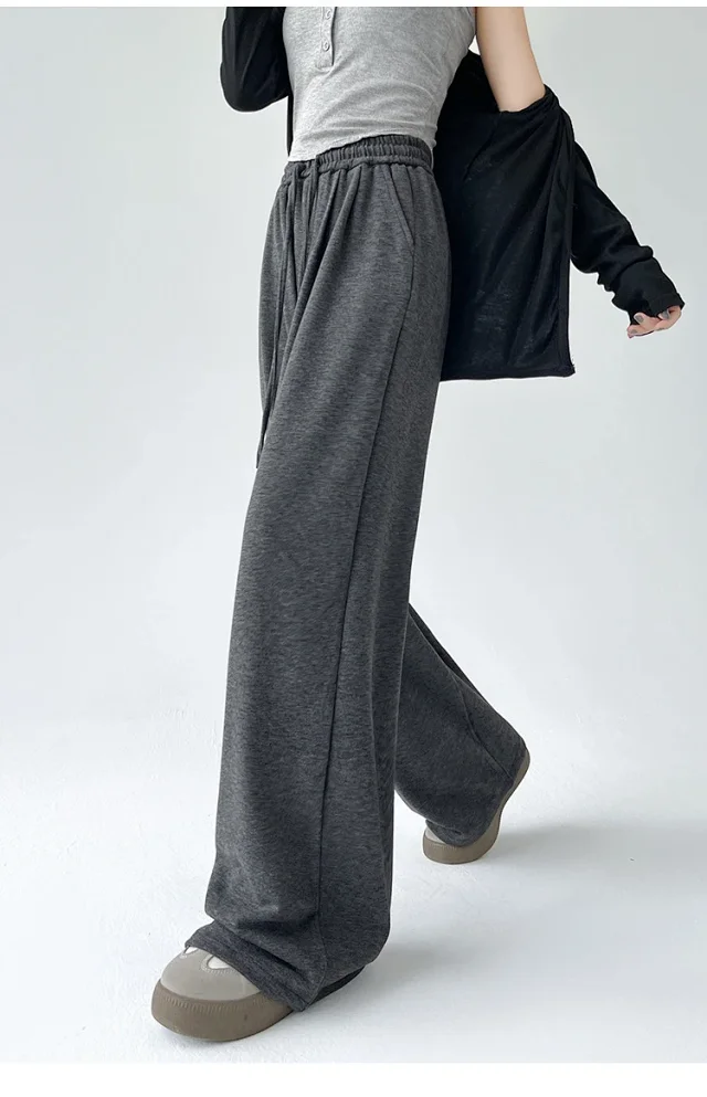 Sheep Cashmere Loose Wide-leg Pants Detail