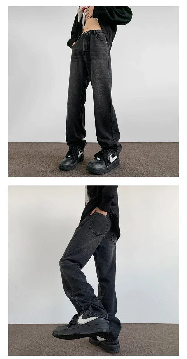 Hip Hop Retro Blue Denim Pants Detail