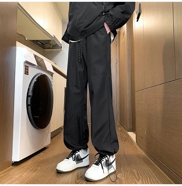 Men's Spring Hiphop Straight Cargo Pants Detail