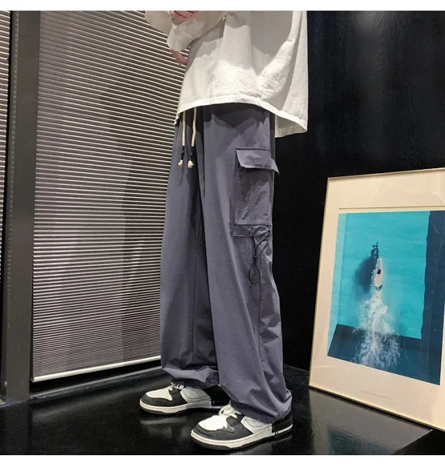 Men's Spring Retro Hiphop Cargo Pants Detail