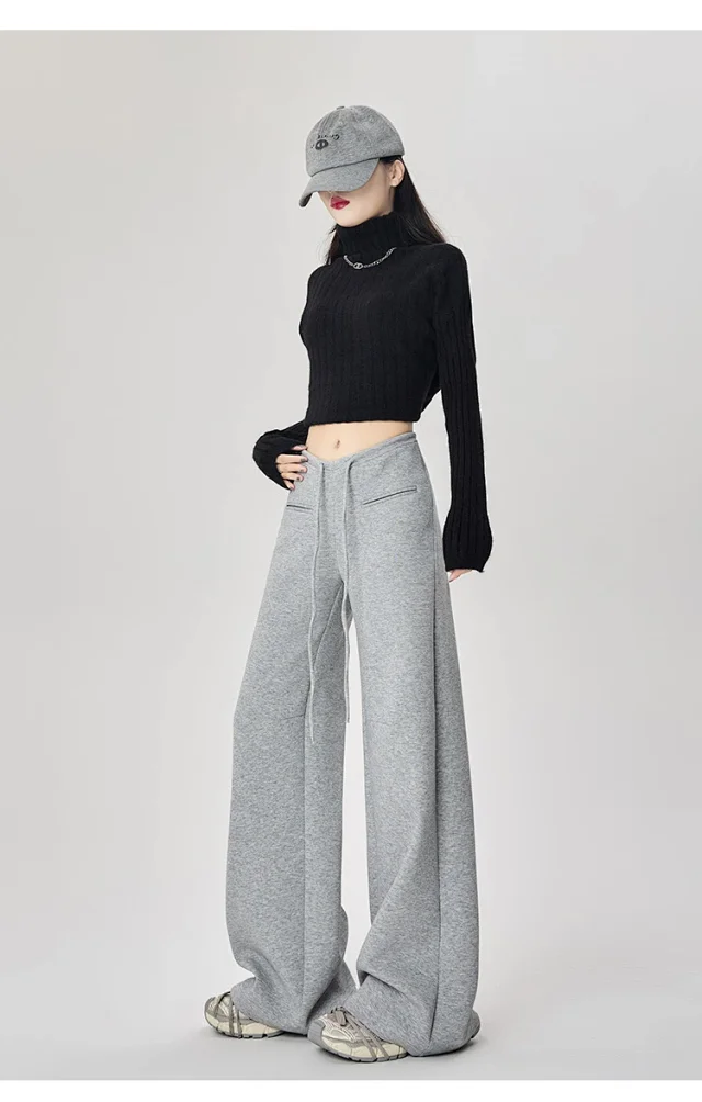2025 Fall New American Hot Girl Wide-Leg Pants Detail